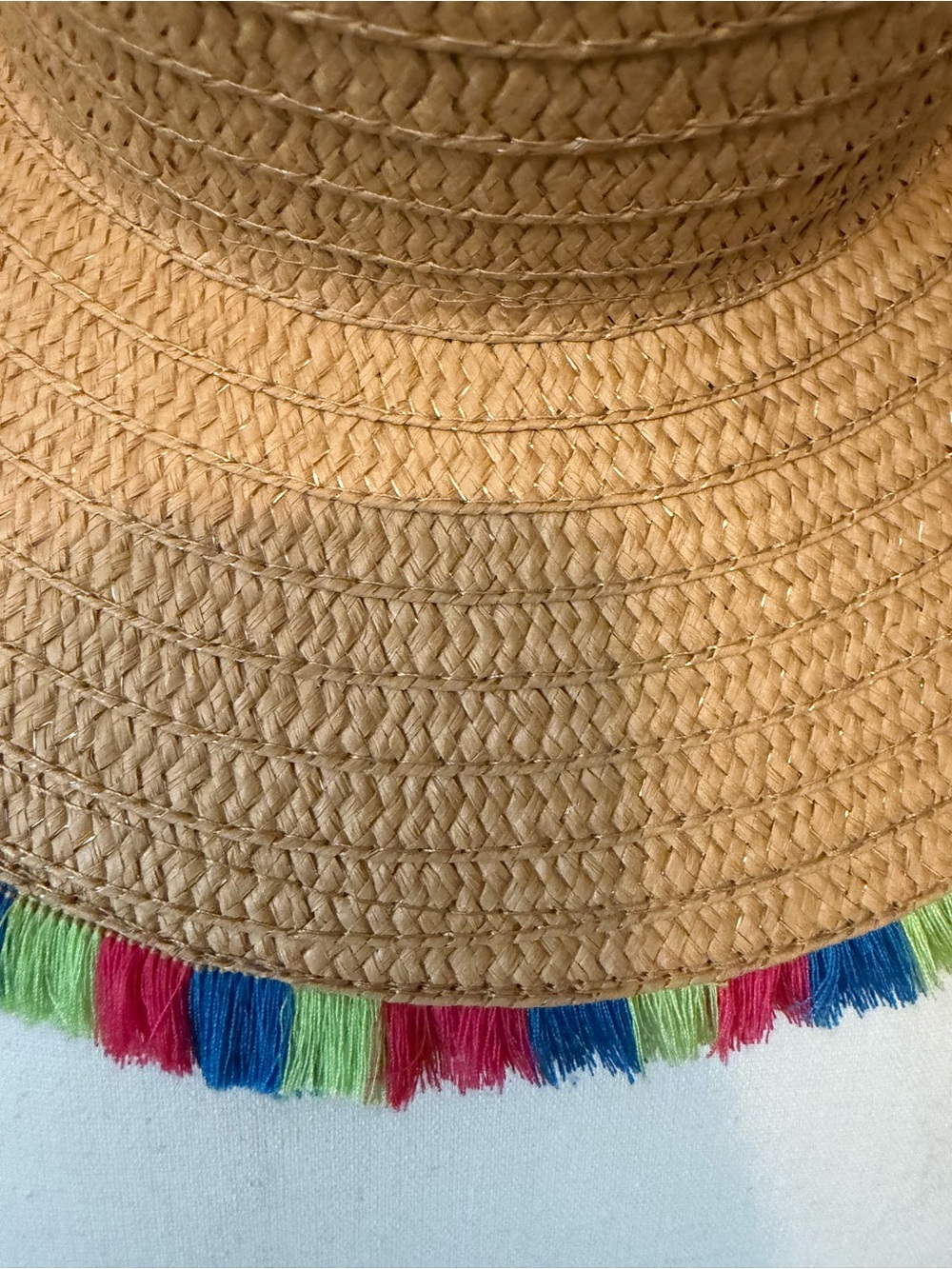 ⛔️Rampage Multicolored Fringe Straw 
Sun Hat OS GUC - Picture 2 of 4